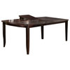 Wooden Dining Table With Butterfly Leaf, Dark Brown