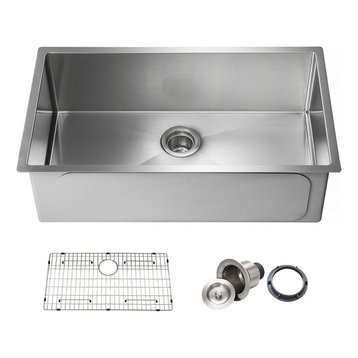 KIBI Handcrafted Undermount Single Bowl 16 gauge Stainless Steel Kitchen Sink, 3