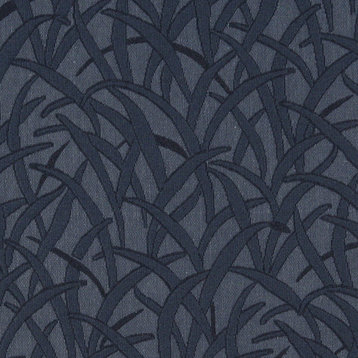 Blue Blades Of Grass Woven Matelasse Upholstery Grade Fabric By The Yard