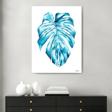 'Monstera Leaf' Wrapped Canvas Wall Art