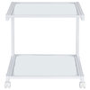 Caesar Printer Cart, White With Clear Glass