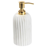 Zodax - Mannara 5" Tall Marble Soap Dispenser - Give your bathroom a modern update with this sleek marble ribbed design soap dispenser. Marble's hefty weight prevents toppling as you press and dispense.