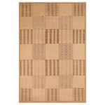 Bareens Designer Rugs - Boho Chic Gabbeh Estelle Beige/Brown Wool Rug - 10'1'' x 13'7'' - With strict standards of craftsmanship and quality of materials used this modern inspired hand knotted Gabbeh rug is a unique piece of world art. A fashionable handmade rug crafted by skilled artisans with trendy and elegant design with sophisticated modern color pallet creates a compelling focal point in any living area. Hand-knotted Gabbeh rugs are the simplest of all oriental handmade rugs, featuring small animal and human figures on an empty field. They are also designed with colorful geometric shapes which makes them unique and versatile. A hand-knotted Gabbeh rug is referred to as a modern contemporary and geometric piece of art. Intricately hand-knotted with luxurious wool and outstanding quality this rug meshes with classic to contemporary decor seamlessly.