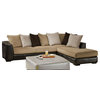 Global U3480 2-Piece Sectional in Beige and Chocolate