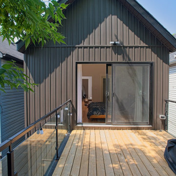 Rear Gable and Timber Deck on a Scandinavian Second-Storey Addition | East York