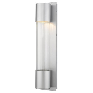 Z-Lite 575M-LED Striate 21" Tall LED Outdoor Wall Sconce - Silver