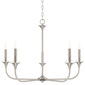 Capital Lighting 448951 Presley 5 Light 31"W Candle Style - Brushed Nickel
