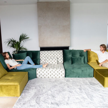 Arianne Love Contemporary Fabric Modular Sofa