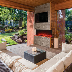Amantii Tru-View Electric Outdoor Fireplace 60 Inch - Outdoor Fireplaces