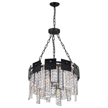 Glacier 6 Light Down Chandelier with Polished Nickel Finish