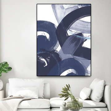 "Blue on Blue II" Oversized Framed Canvas, 60" x 40"