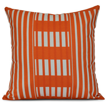 Beach Blanket, Stripe Print Pillow, Orange, 20"x20"
