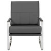 Studio Designs Home Allure Blended Leather Accent Arm Chair in Smoke Gray