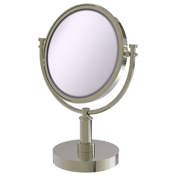 8" Vanity Make-Up Mirror, Polished Nickel, 4x Magnification