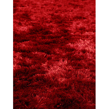 Quirk Red Shag Rug, 6' Square