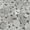 Carrara Venato White Marble Circle Bubble Mosaic Tile Polished, 1 sheet