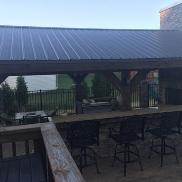 Outdoor Luxurious Pool and Kitchen in Morgantown, WV