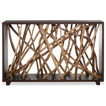 Uttermost Teak Maze Console table