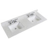 61 in. Engineered Stone Double Basin Vanity Top in Jazz White with White Basins
