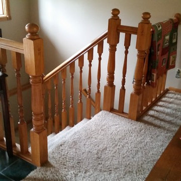 Stairway and Main Level Flooring Before