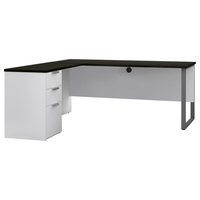 Pro-Concept Plus L-Desk With Metal Leg, White/Deep Gray