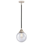 Innovations Lighting - Beacon Mini Pendant, Black Polished Nickel, Seedy, Seedy - The Nouveau 2 is a highly detailed work of art that draws the eyes into its base and arm detail. The true show stopping piece is the beautifully curved glass shade that's sure to wow you and guests alike.