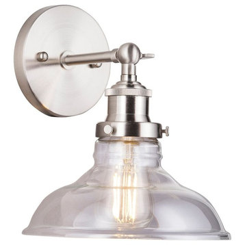 Lucera One-Light Wall Sconce with Bulb, Brushed Nickel