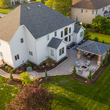 Medina Structure, Fireplace, Unilock Patio and Landscaping