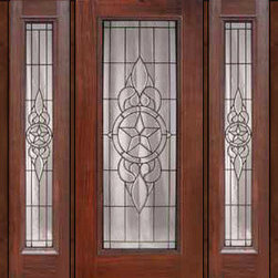 Prehung Front Sidelights Door 80 Fiberglass Brazos Full Lite Glass - Front Doors