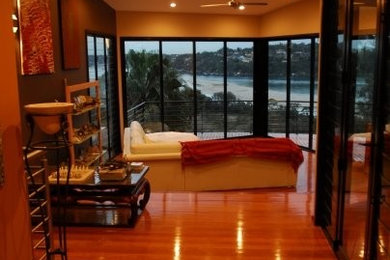 Design ideas for a beach style living room in Sydney.