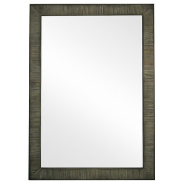 26" Rustic solid fir mirror in grey (26" W x 36" H)