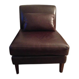 Pottery Barn Leather Slipper Chair - Armchairs And Accent Chairs