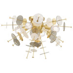 Livex Lighting - Livex Lighting 4 Light Steel Ceiling Mount With Satin Brass Finish 40070-12 - Cast a luxurious glow over your room with this satin brass four light ceiling mount. It has beautiful geometric glass discs that will add dimension to any room. This Art Deco-inspired design features a satin brass finish for an up-scaled taste of class.