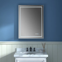 ExBrite LED Lighted Bathroom Mirror with Defog and Stepless Dimming, 24 ...