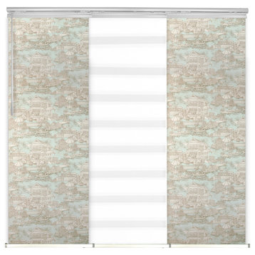 Blanched White-Florentina 3-Panel Track Extendable Vertical Blinds 36-66"x94"
