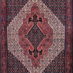 Antique Persian Sanandaj (Senneh) rug 5'1 X 7'1 - Area Rugs