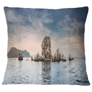 Sofa Throw Pillow 12 in in x 20 in Insert Printed On Both Side Designart CU9917-12-20 Blue Crete Island in Greece Seascape Lumbar Cushion Cover for Living Room 