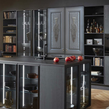 Custom Artistic Inlay Kitchen Cabinet Doors in Queens, NY