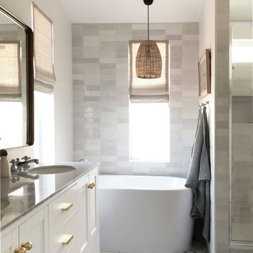 75 Ceramic Tile Shiplap Wall Bathroom Ideas You'll Love - February ...