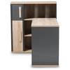 Pandora Modern Two-Tone Study Desk With Built-in Shelving Unit
