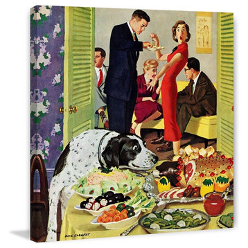 "Doggy Buffet" Painting Print on Canvas by Richard Sargent