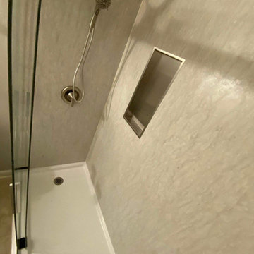Bathroom Remodel with Glass Shower Door & Custom Wall Panels