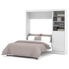Atlin Designs 84" Modern Engineered Wood Full Wall Bed Set in White
