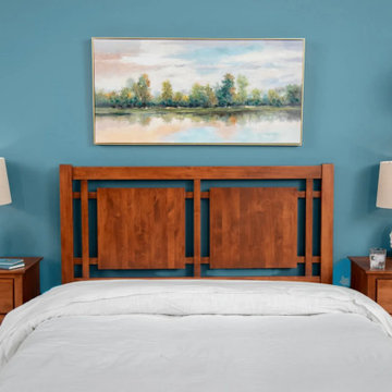 Powder Blue Walls and Built‑Ins That Set the Mood