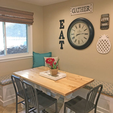Breakfast nook banquette shines with new Sunbrella cushions