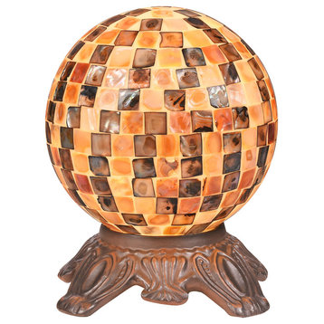CHLOE-Lighting SHELLEY Mosaic 1-Light Dark Bronze Accent Lamp 8" Wide