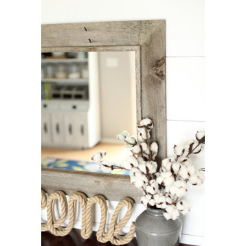 Rustic Mirror, Western Rustic Style With Raised Inside Edge, 20"x24"