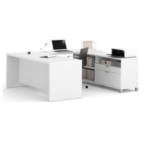 Bestar Pro-Linea U-Desk in White