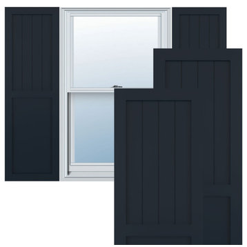 18"W True Fit PVC Farmhouse/Flat Panel Combination, Starless Night Blue, 25"H