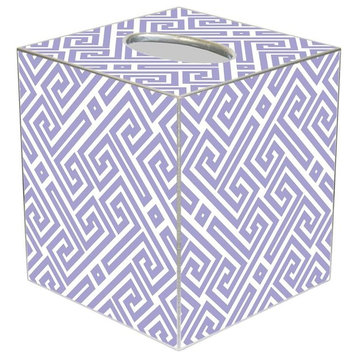 TB2657 - Lavender & White Fret Pattern Tissue Box Cover